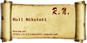 Roll Nikolett névjegykártya