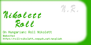 nikolett roll business card